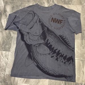 Single stitch national wild life federation big mouth bass tee